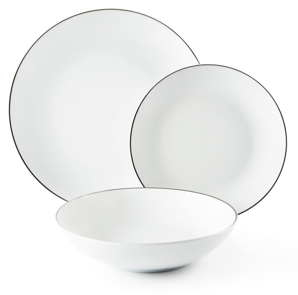 Set di stoviglie Excelsa 18 pezzi in porcellana platino Immagine del prodotto 