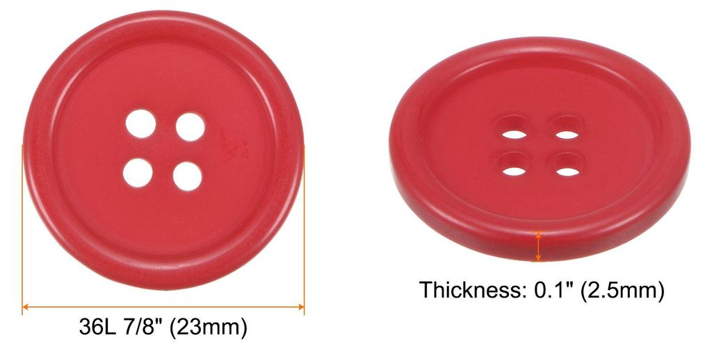 10 Stš¹ck Kn?pfe Gro?e N?hkn?pfe 7/8"(23mm) Harz Kunststoffkn?pfe Flach 4 Loch Rund Bastelkn?pfe zum N?hen Bekleidung Jacke Hemden Mantel Blazer ...
