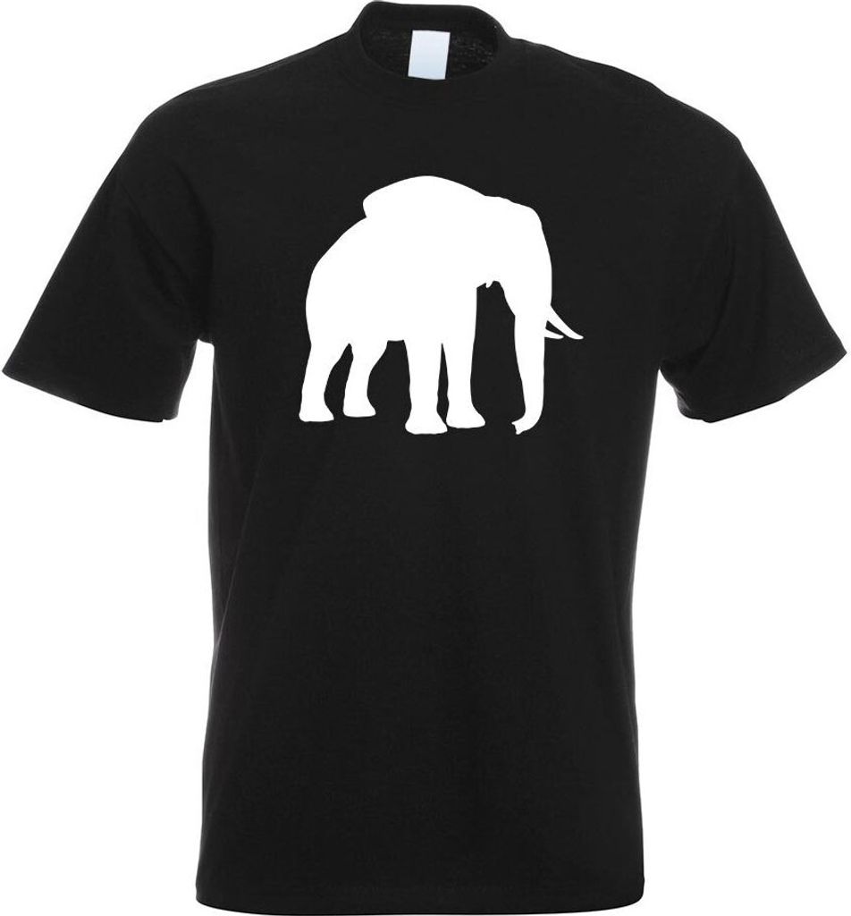 Kiwistar - T-Shirt - schwarz - Elefant Motiv 6 - Rüsseltiere Herren Funshirt Bedruckt Design Sprüche Spruch Motive - mit Motiv Bedruckt - Funshir...