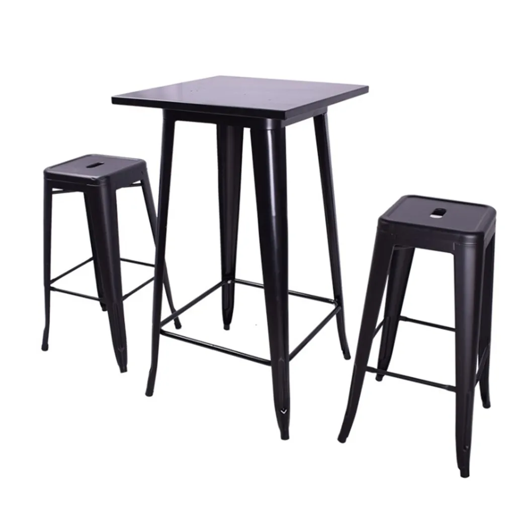 Table de bar gain de place noire 60x60cm solution pour petits espaces