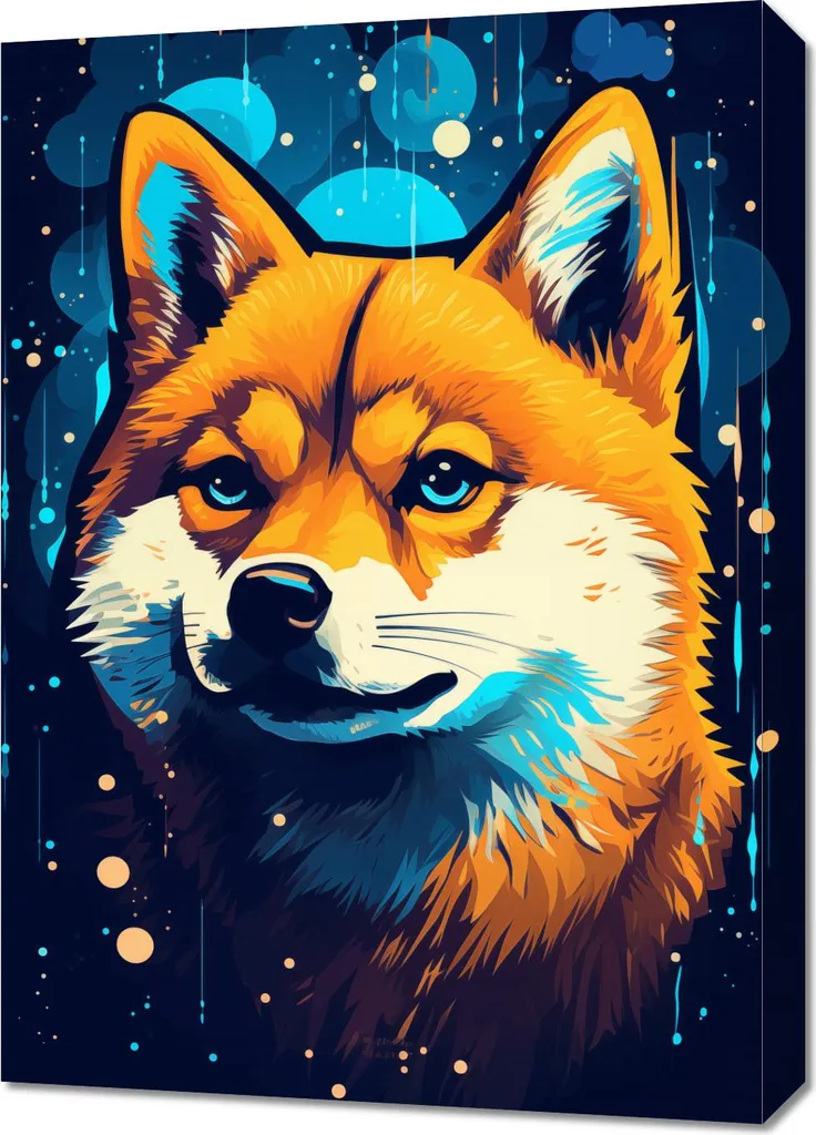 Décoration Murale Renard dans l'espace 50x70 cm - Idéal Chambre Ado