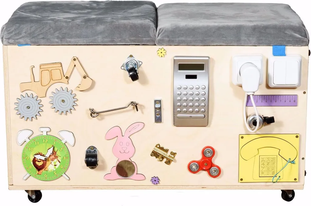 Cube double siège pour enfants interactif : éducation et divertissement