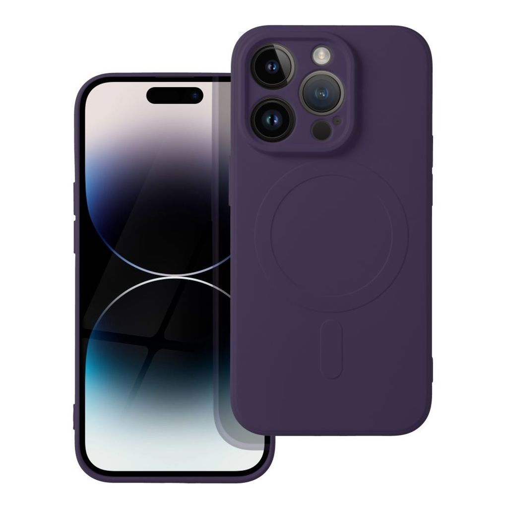 Case passend für iPhone 14 PRO Silicone Mag Cover kompatibel mit MagSafe dark purple