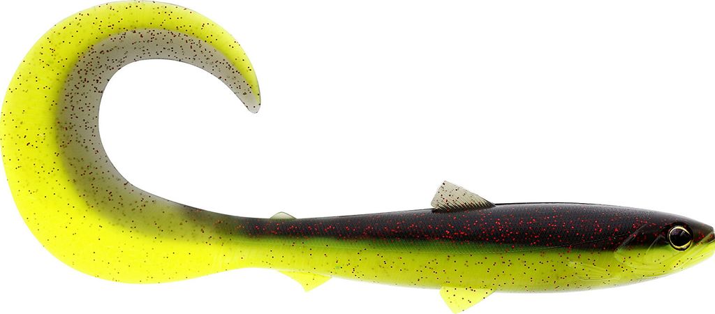 Westin BullTeez Curltail 8cm 3g - 3 Gummifische, Farbe:Black/Chartreuse