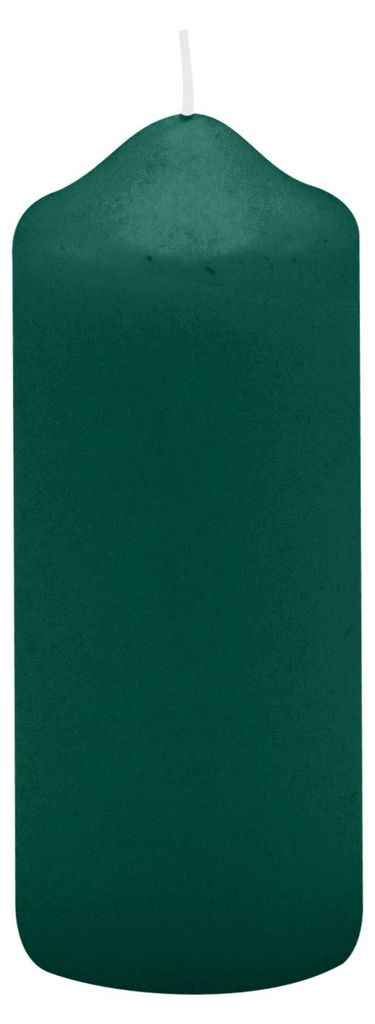 Spitzkopf Stumpen Kerzen Dunkelgrün 10 x Ø 4 cm, 12 Stück