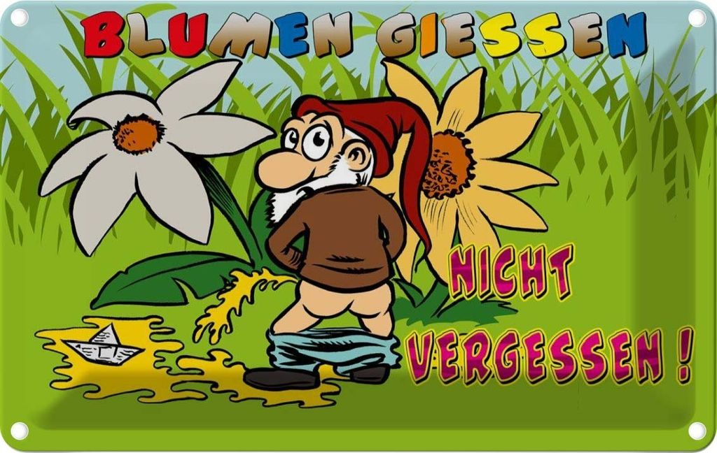 vianmo Blechschild 12x18 cm Blumen giessen nicht vergessen Spruch Zitat