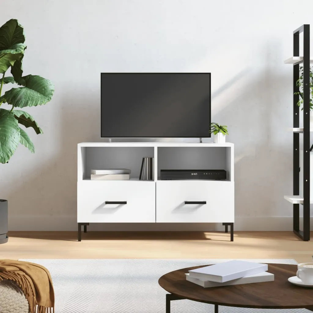 Mobile TV Bianco Legno 80x36x50 cm - Fornitura The Living Store