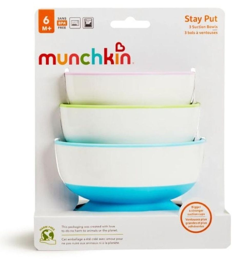 Munchkin Stay Put Suction Bowls, Blau, Grün, Violett, 6 Produktbild 