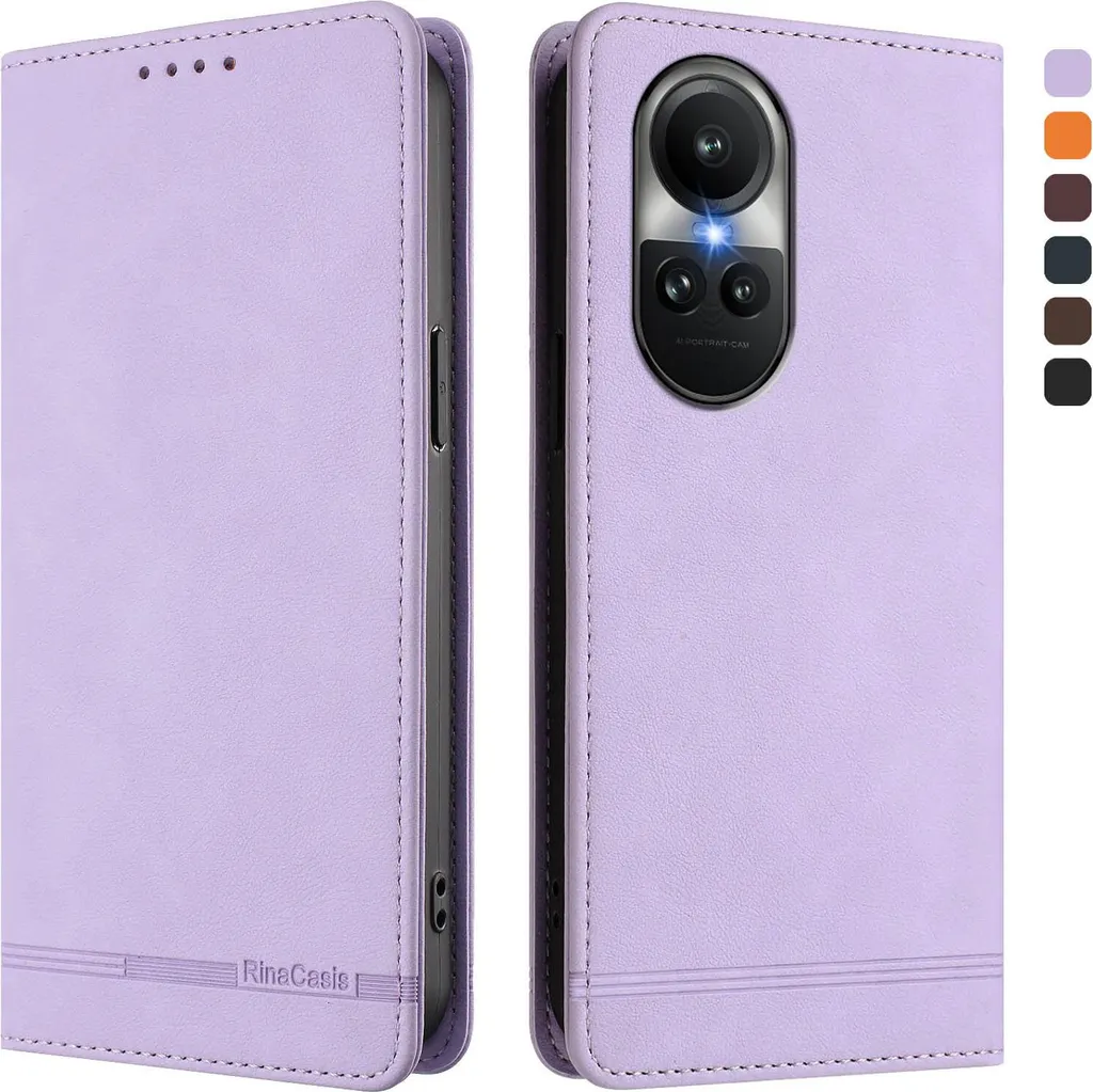 Custodia Antiurto Oppo Reno10 Pro 5G - Flip Cover Viola Integrale