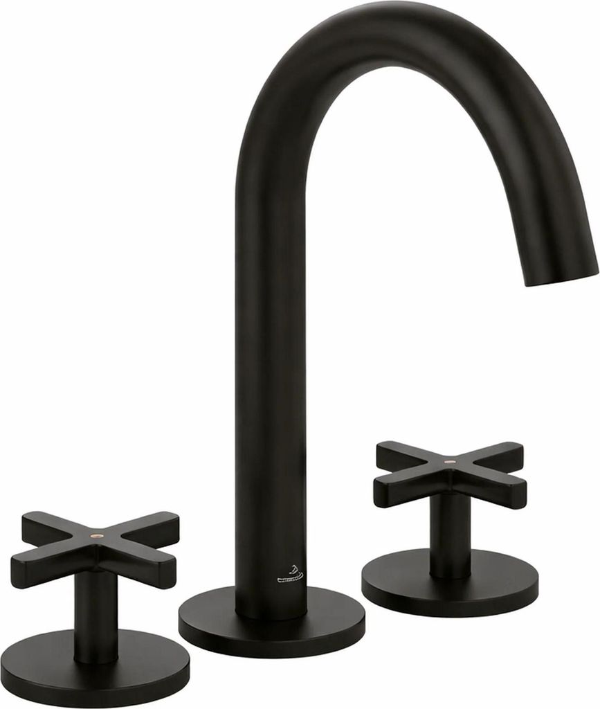 Villeroy & Boch 3 Waschtischarmatur, Matt Black, ohne Ablauf, 1 Stk.