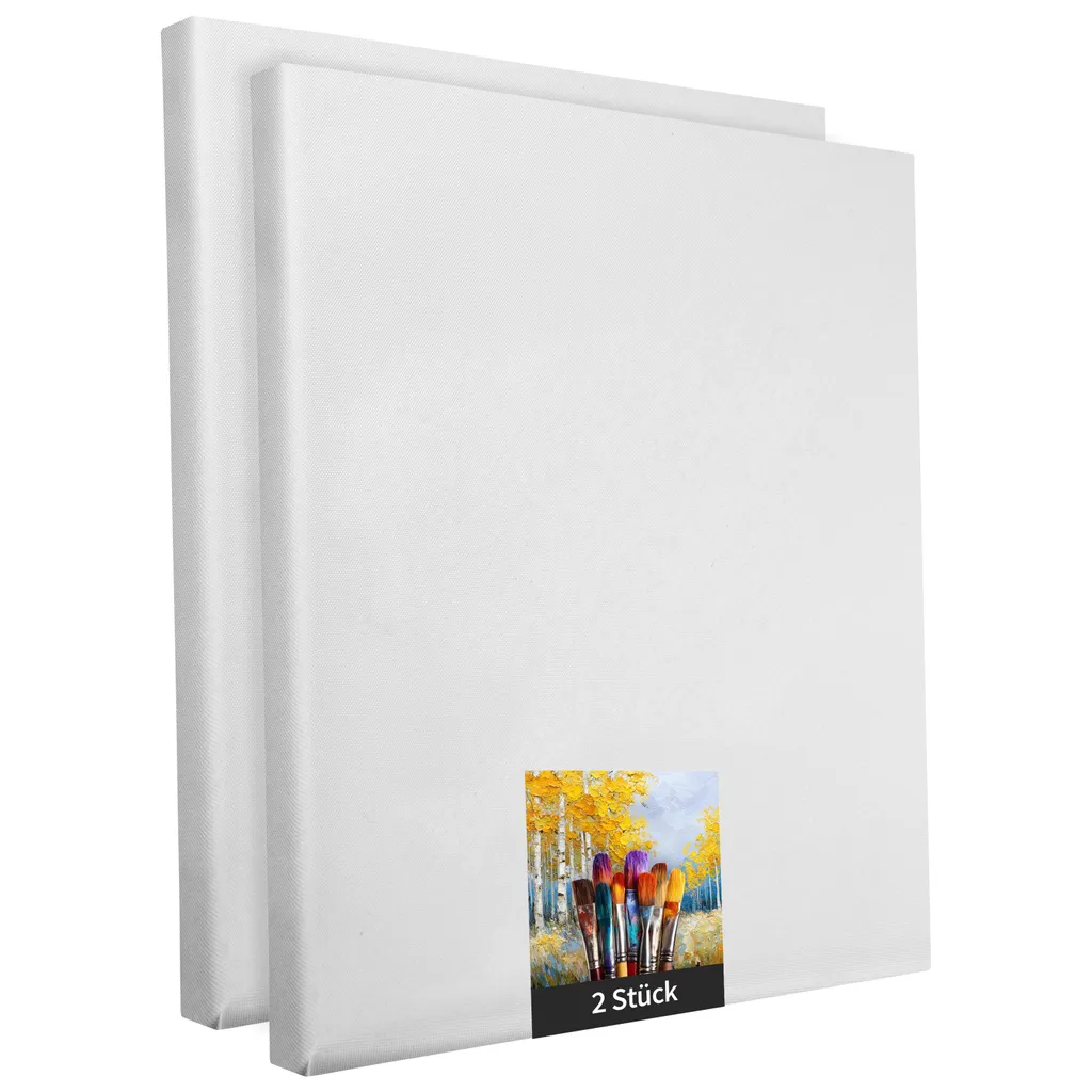 Tele Bianche 20x40 cm per Pittura - 2 Pezzi Pronte all'Uso e Tese