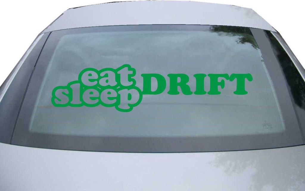 Indigos UG - Aufkleber Heckscheibe & Motorklappe DE2184 - grün - 600x142 mm - Eat Sleep Drift - Auto Scheiben Fenster Heckklappe Tuning Racing JDM...