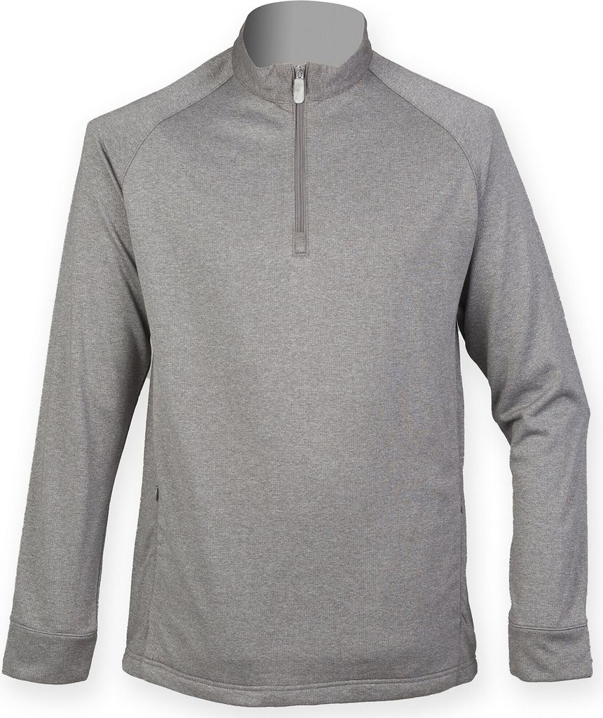 Henbury - Oberteil Reißverschluss für Herren PC6164 (XS) (Grau meliert)