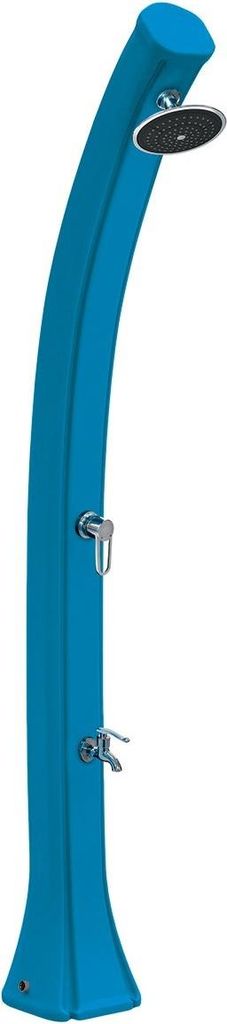 Solar Outdoor Dusche Happy 4x4 44L Formidra - 222x26x29cm Polyethylen HD Fußspülung + Mischbatterie + Duschkopf -. - Anthrazit mit Fußspülung