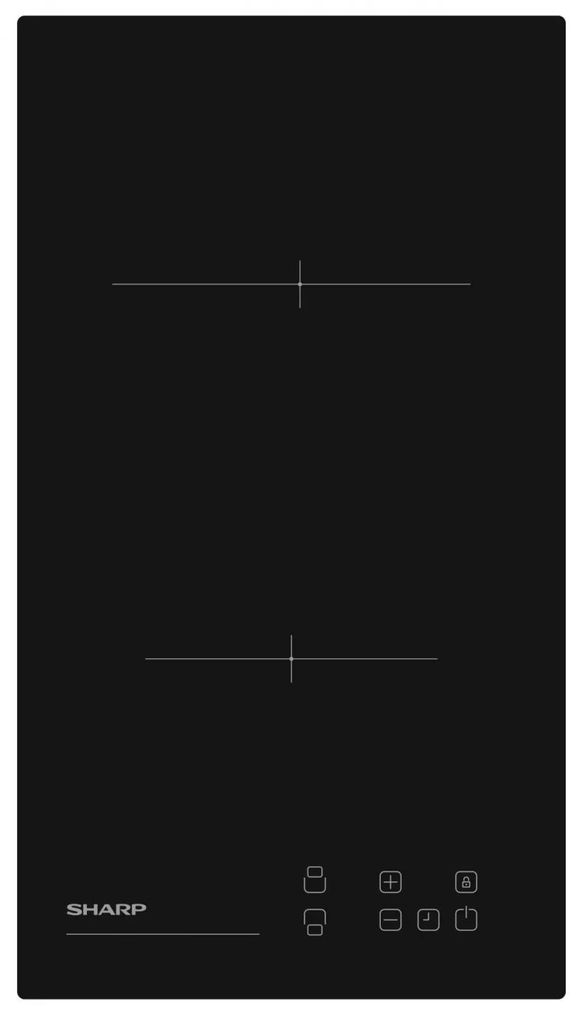 Sharp KH-3V19NT0K-FR, Schwarz, Integriert, 29 cm, Keramik, Glaskeramik, 2 Zone(n)