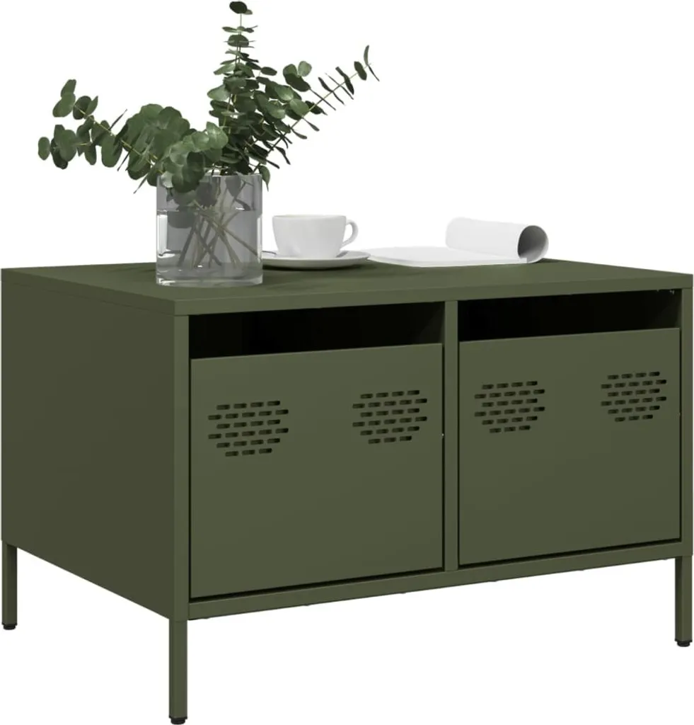 Mobile Porta TV in Metallo Verde Oliva Maison Exclusive 68cm