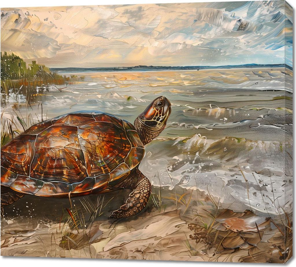 Bild 100x90cm Küstenschildkröte