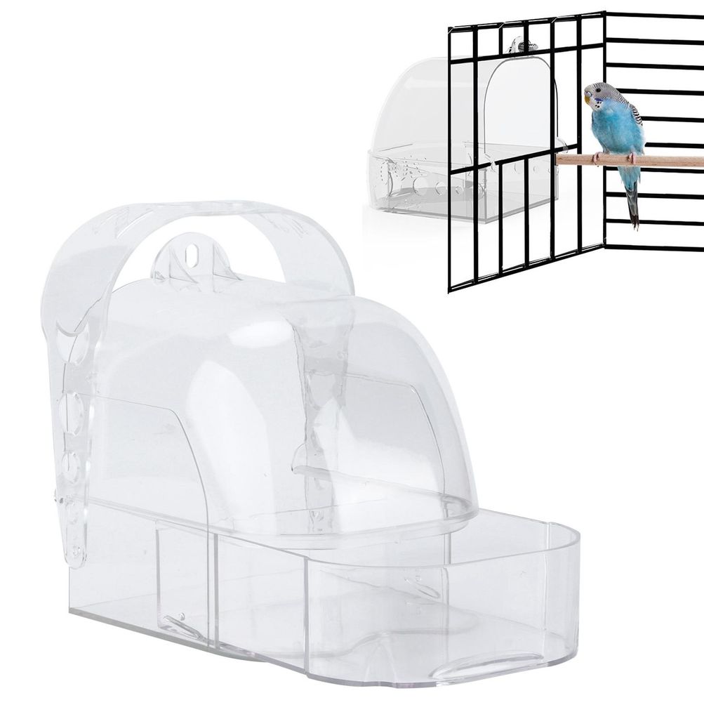 Birds Bath Box Hanging Transparent Birds Bathtub Shower Box Produktbild 