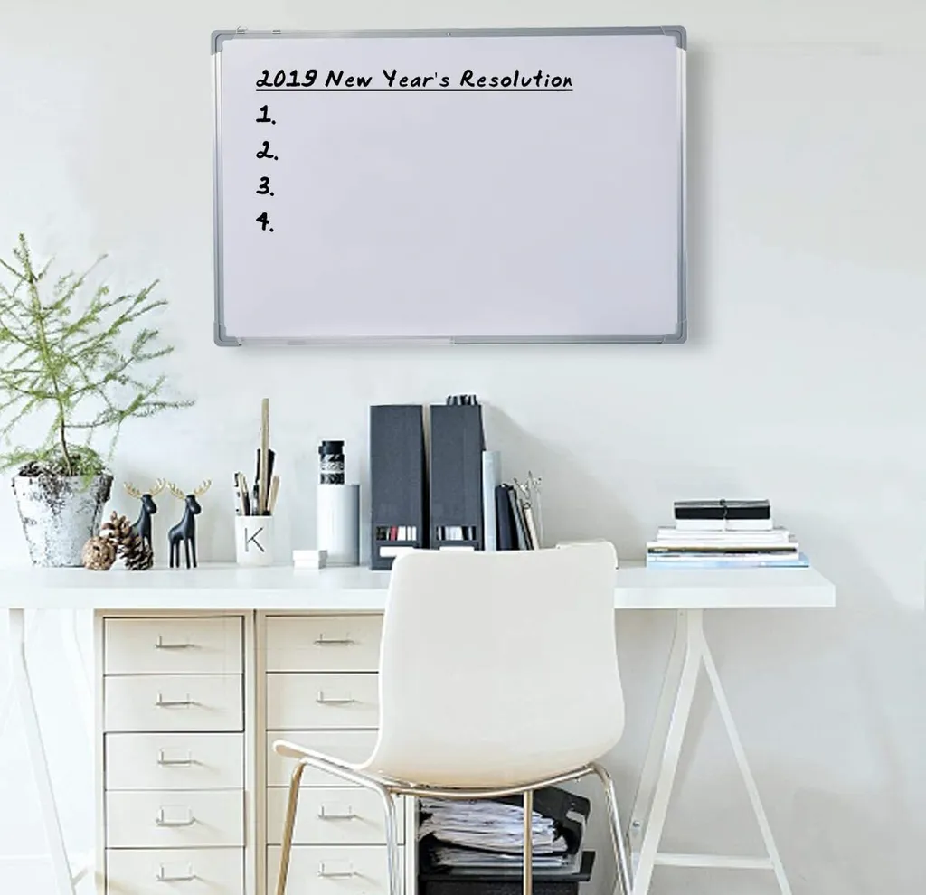 Tableau Blanc Effaçable à Sec 70x50 cm Mural pour Bureau et Maison