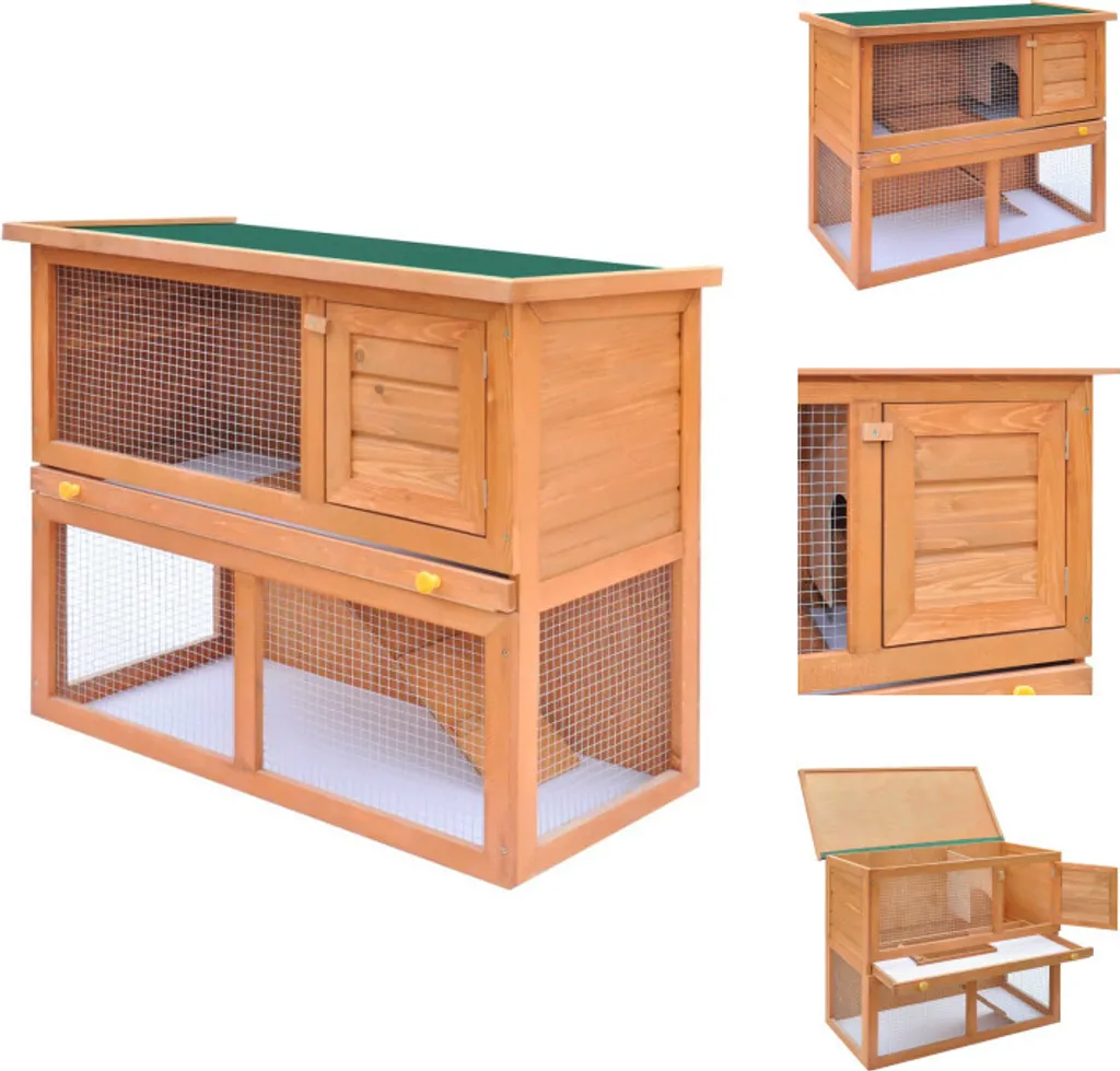 Conigliera Legno 1 Porta Esterno: Habitat Funzionale Piccoli Animali