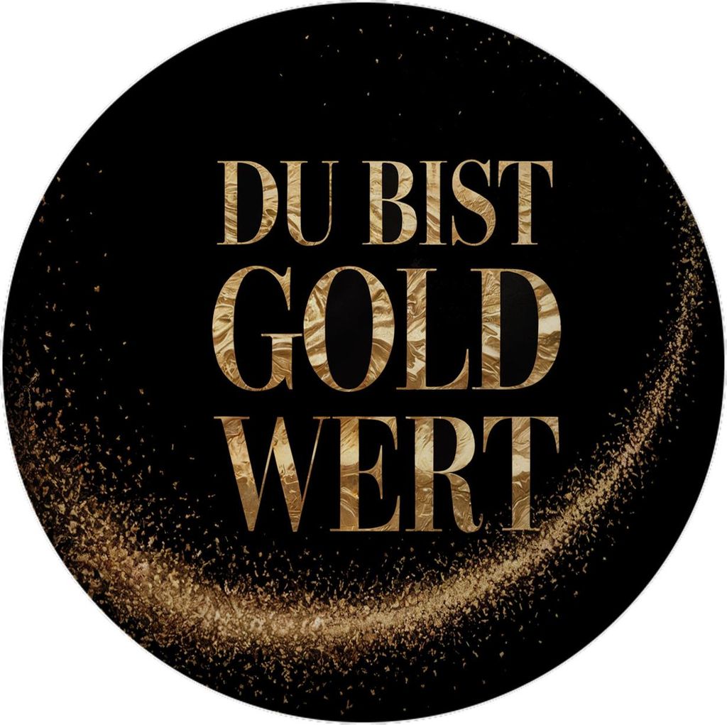 Du bist Gold wert Magnet Goldener Text Produktbild 