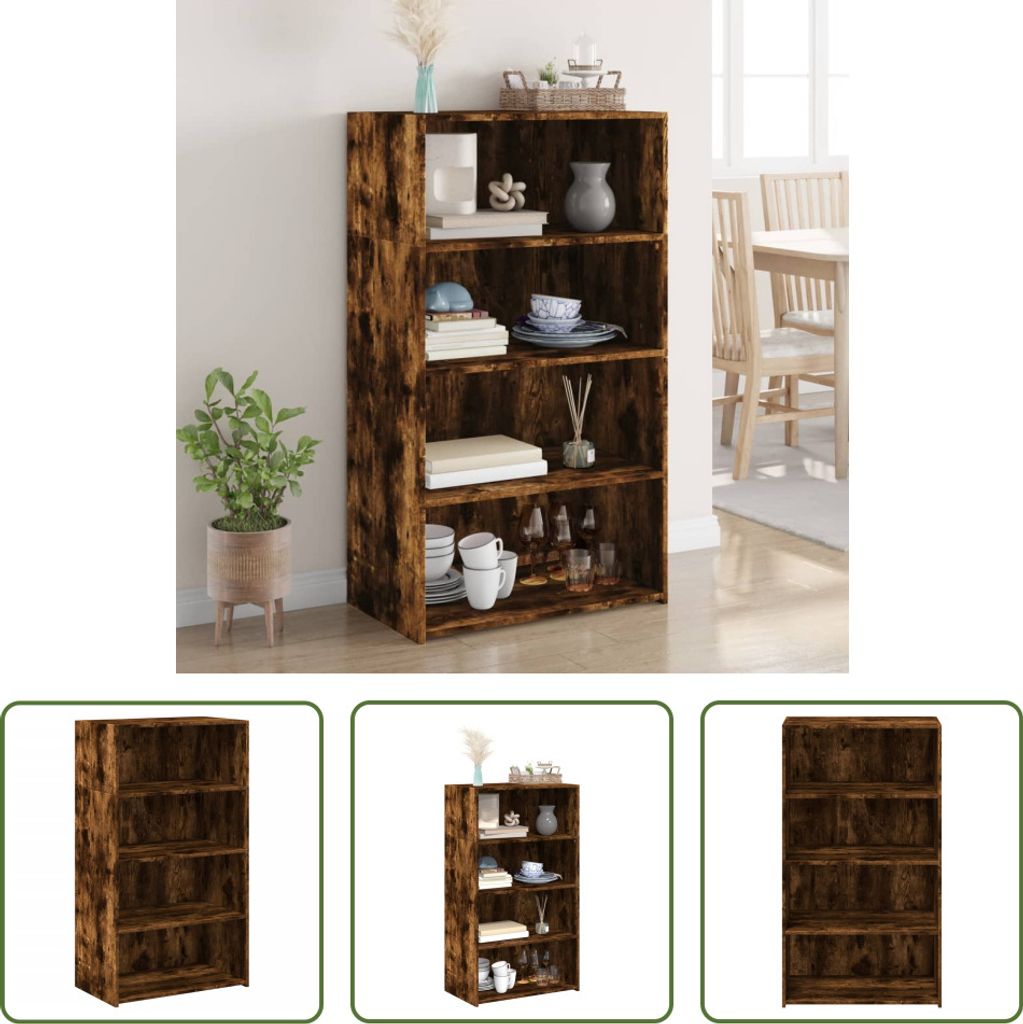 The Living Store Highboard Räuchereiche 70x41x124 cm Holzwerkstoff