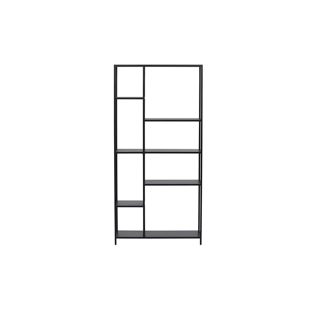 Bibliothèque ElAlto noire 6 étagères - Meuble de rangement robuste 180cm - 2