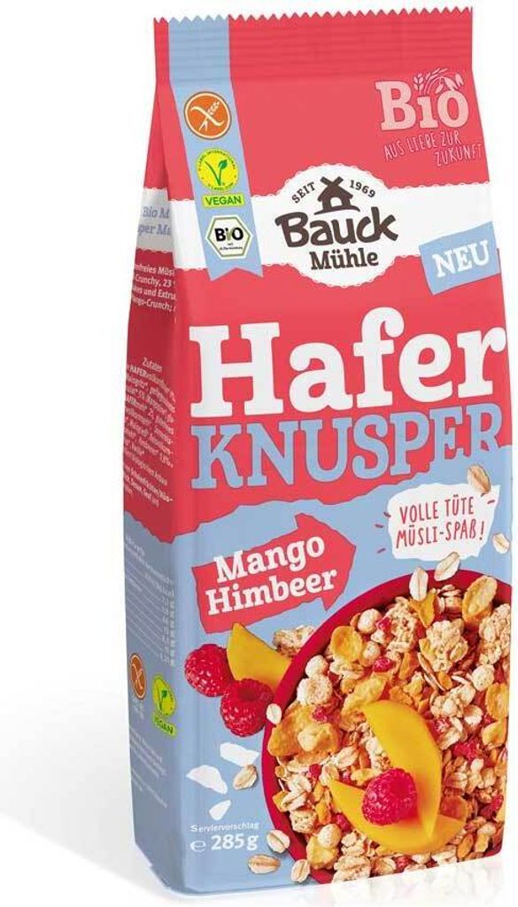 Bauck Mühle Hafer Knusper Müsli Mango Himbeere glutenfrei 285 g