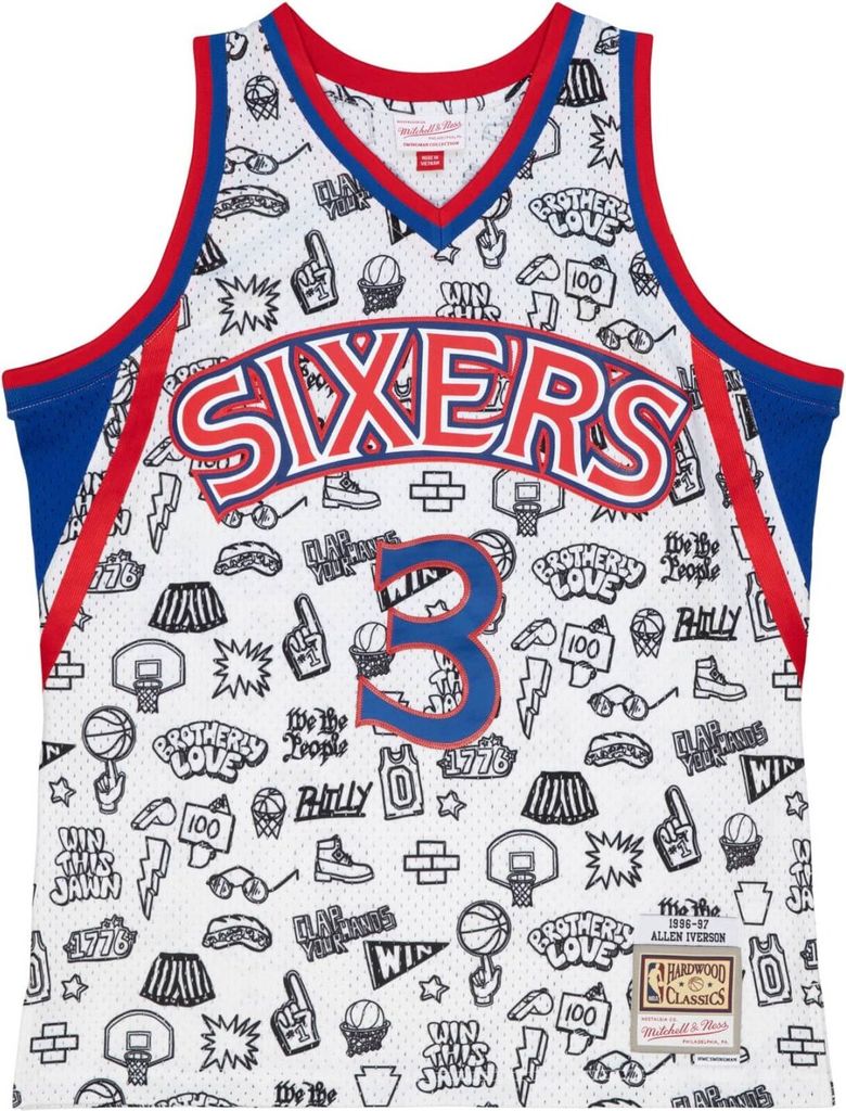 M&N DOODLE Swingman Mesh Jersey Philadelphia 76ers - XL