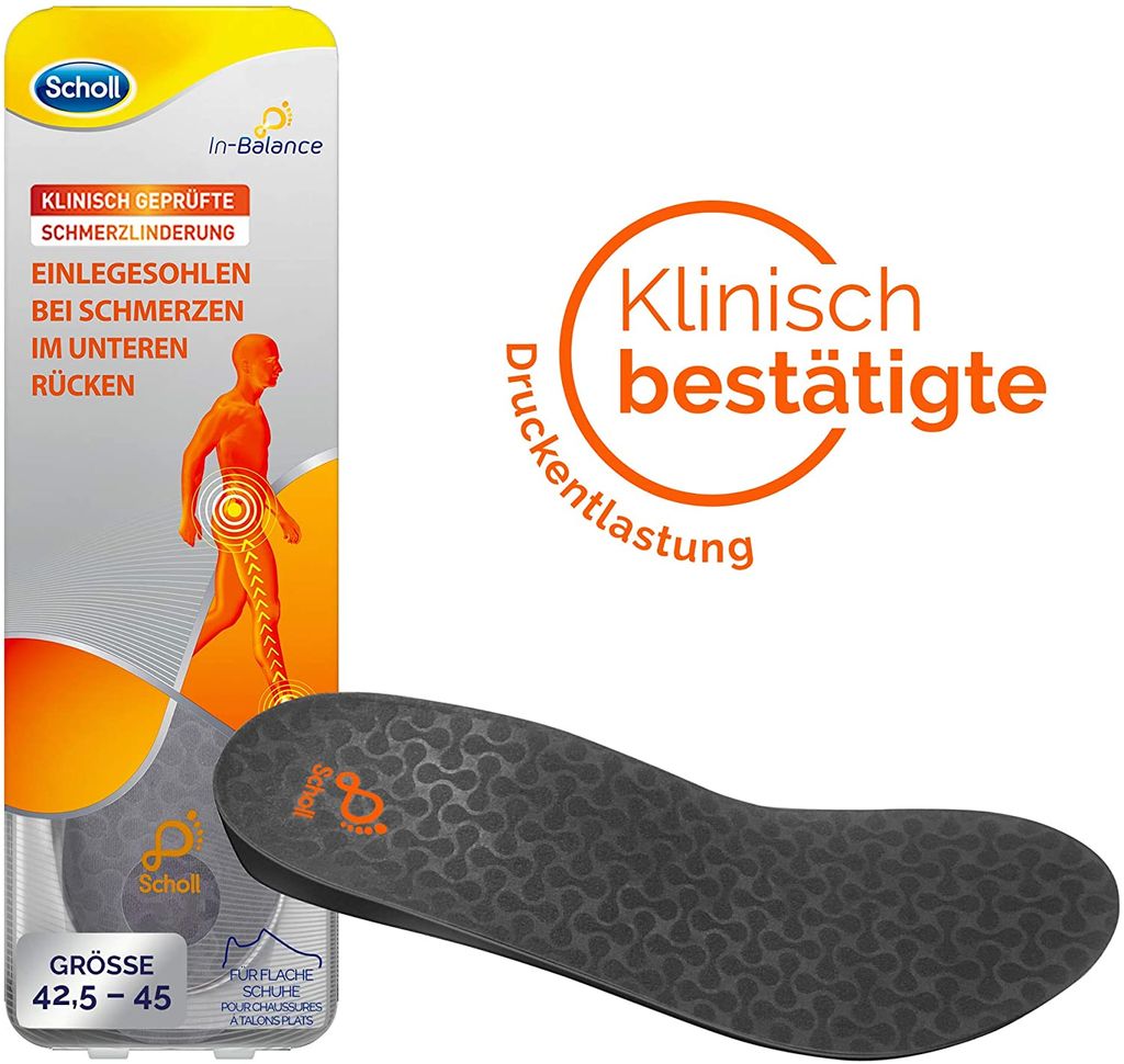 Scholl In-Balance Einlegesohlen für Schuhe in Größe 42,5-45 – ein Paar