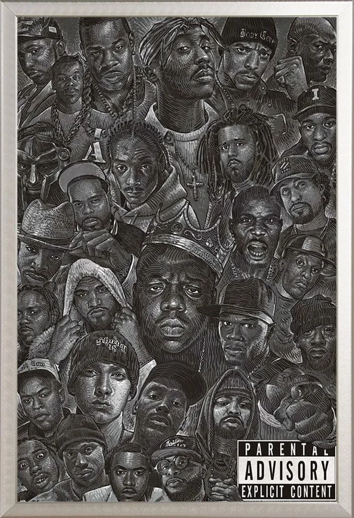 Poster Hip Hop Allstars Encadré : Protection Acrylique et Cadre Robuste