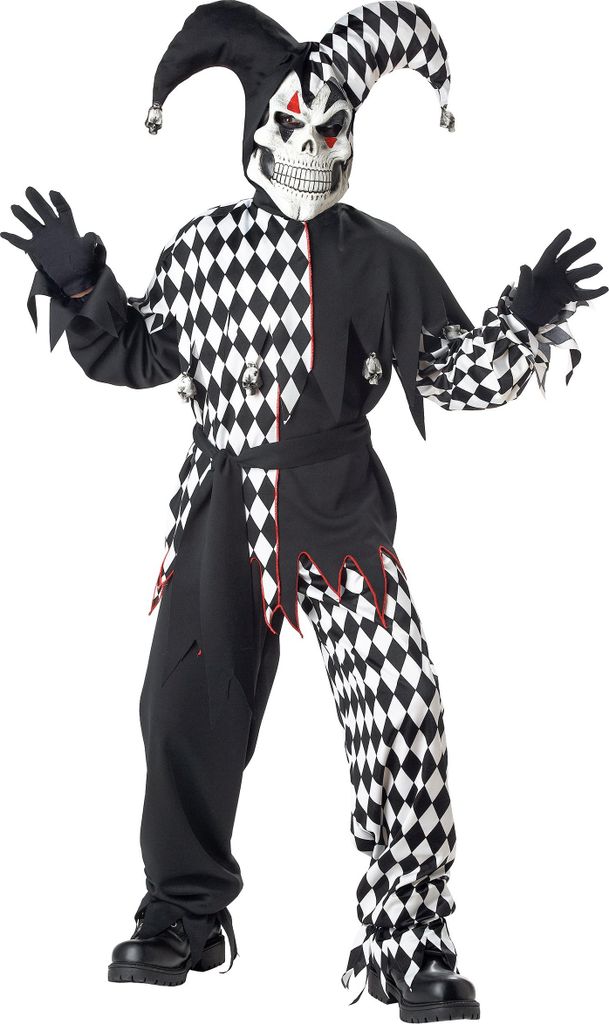 Joker-kostuum voor kinderen, Halloweenkostuum, zwart-wit - Productafbeelding 