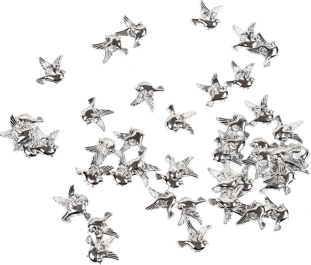 Oblique Unique Tauben Konfetti als Streudeko Tischdeko für Taufe Kommunion Konfirmation Hochzeit - silber