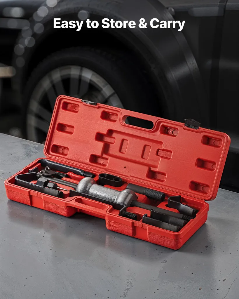 VEVOR estrattore di ammaccature 4,5 kg 13 in1 set di rimozione di ammaccature con martello scorrevole, strumento di riparazione della carrozzeria per la rimozione di danni all'auto, telaio di riparazione con barra di estensione e impugnatura antiscivolo - 7