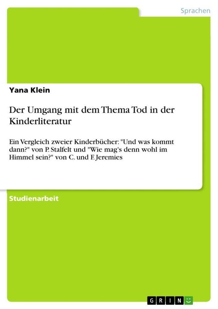 Der Umgang mit dem Thema Tod in der Kinderliteratur
