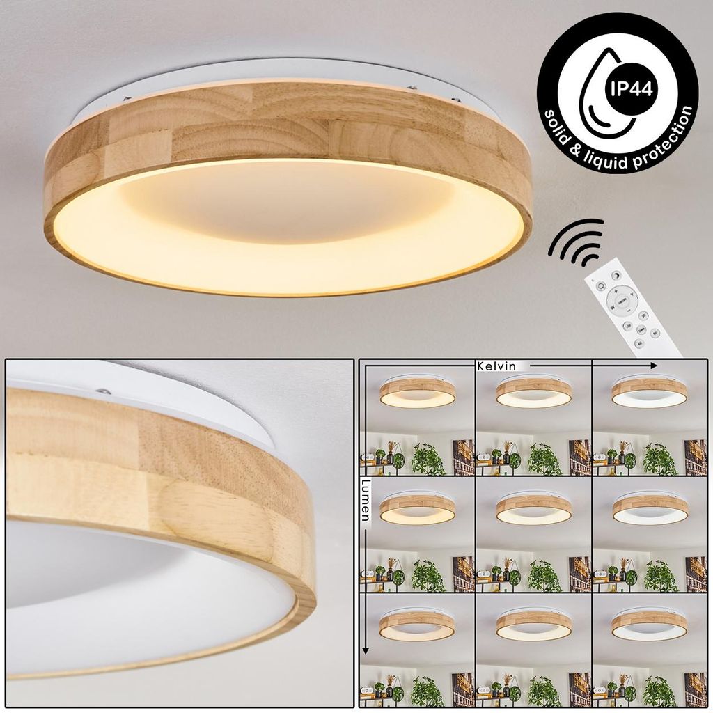 Ferrara dimmbare Deckenleuchte aus Holz/Metall/Kunststoff Produktbild 