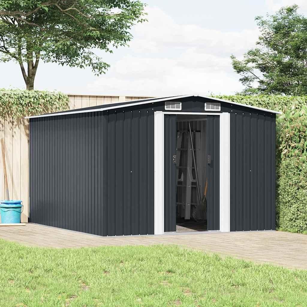 vidaXL Tuinhuis, 257x298x178 cm, metaal, antraciet Productafbeelding 