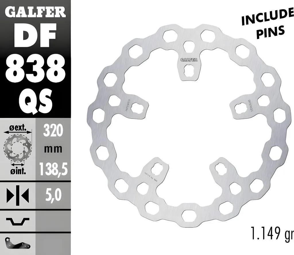 Solution Freinage Harley FXSE FXSBSE : Kit Disques Galfer CUBIQ 320x5mm