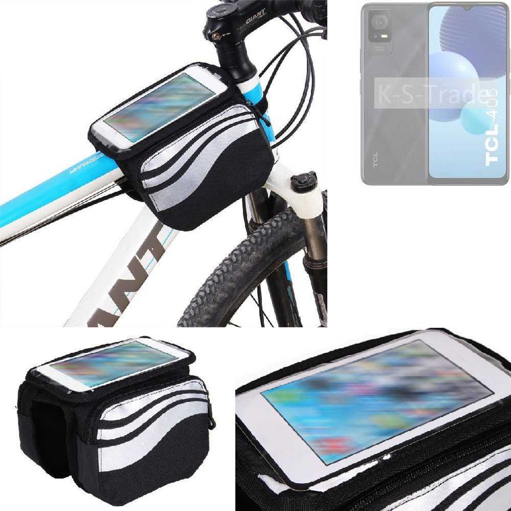 K-S-Trade Rahmentasche Fahrrad-Halterung kompatibel mit TCL 406 Rahmenhalterung Fahrrad Handyhalterung Fahrradtasche Handy Smartphone Halterung Bike
