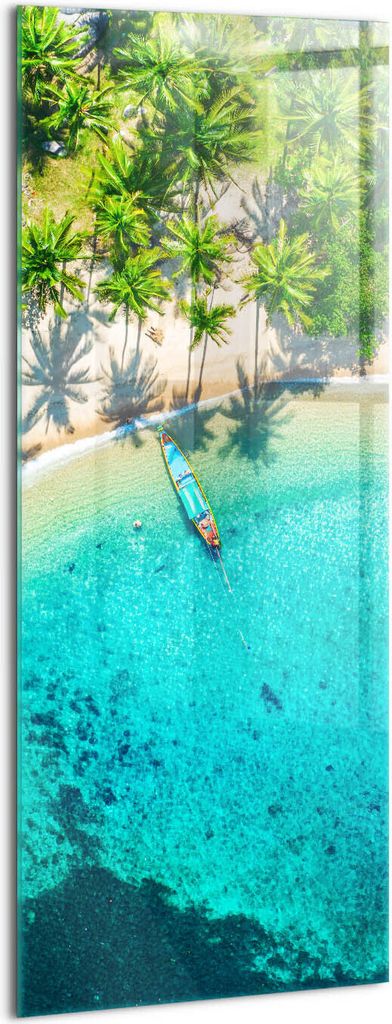 Designer Glasbild - Wandbild - Glas Bild - 50x125 cm - Tropischer Strand In Koh Tao