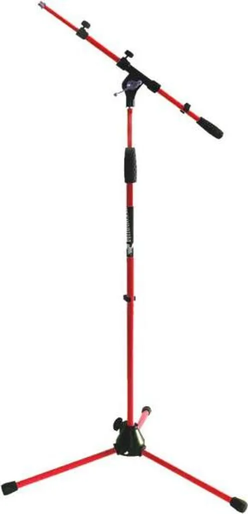 Keepdrum MS106 RD Pied de micro rouge avec câble XLR 6m pour studio