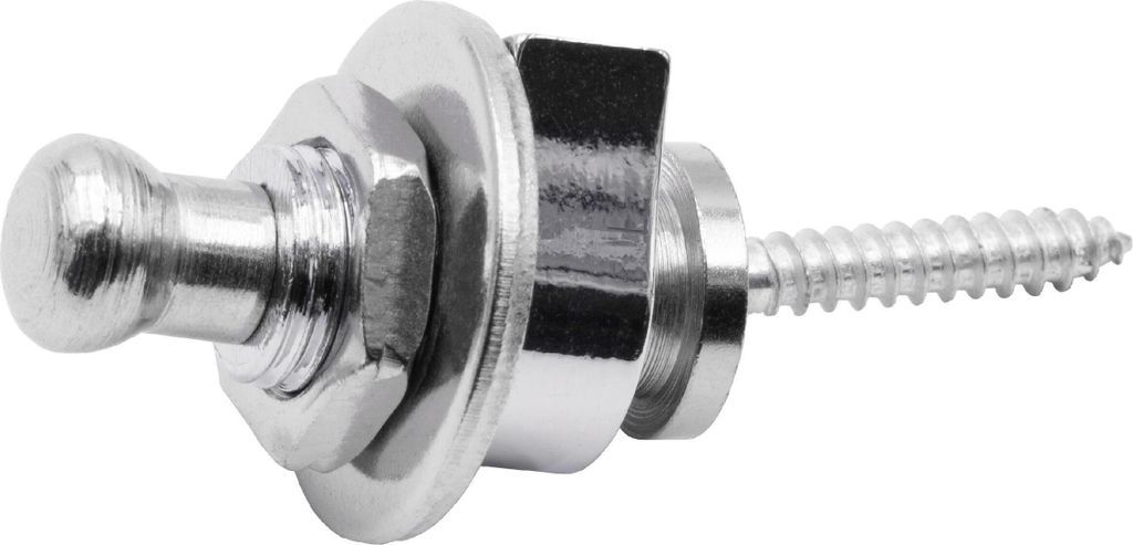 vhbw Security Lock Gurtknopf Pin für Gitarrengurt, Gurt für Gitarre, Konzertgitarre, Westerngitarre, Bass-, E-Gitarren, silber