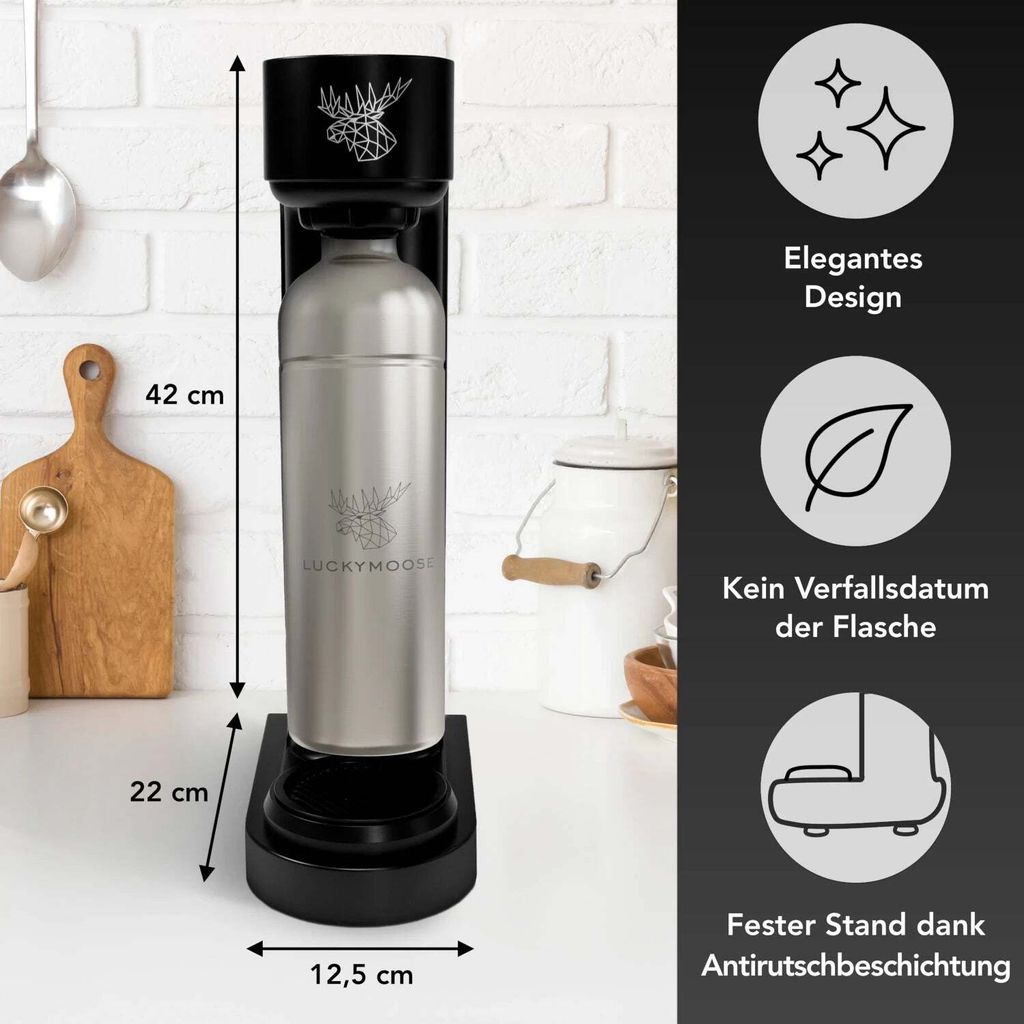 Luckymoose® Infinity Wassersprudler mit Stopp-Automatik