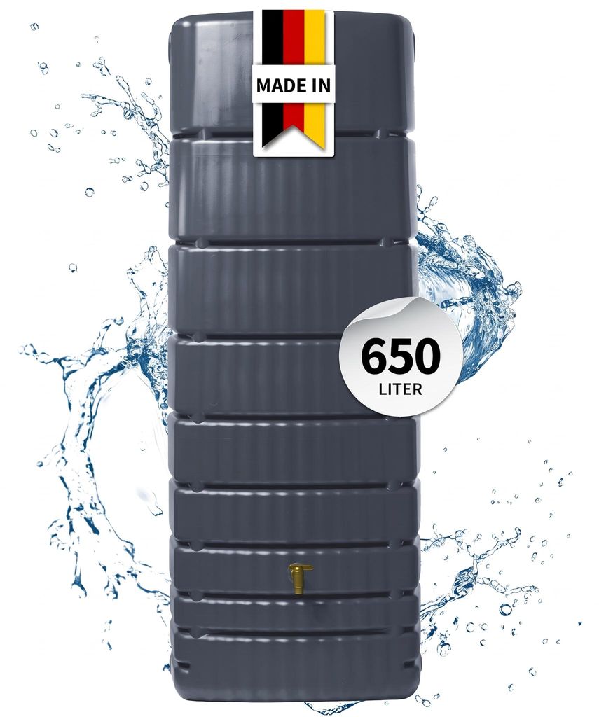 4rain SLIM wandtank 650 L graphite grey Productafbeelding  AI-gegenereerde afbeelding