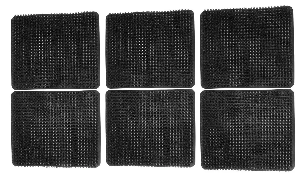 Tapis de ponte pour poules en plastique PE noir - Lot de 6 accessoires