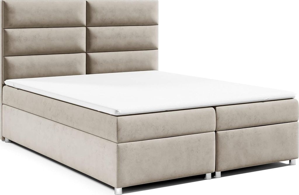Best for Home Boxspringbett mit Bettkasten Trinity K-4 Bonellfederkern inkl. Topper, mit Lieferung, Aufbau & Entsorgung 180x200-Beige