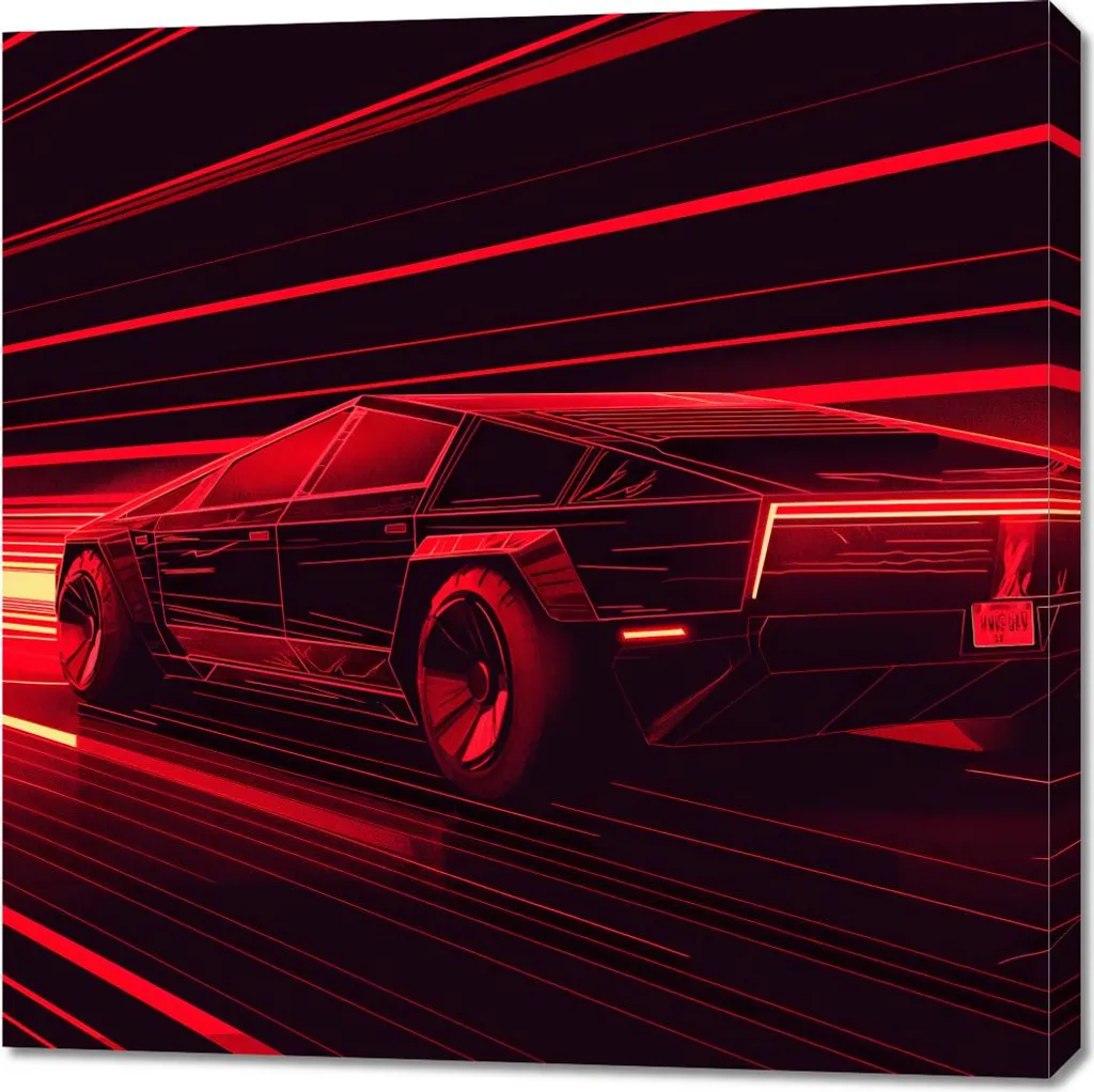 Déco murale Vitesse néon rouge 90x90 cm pour chambre gaming ou showroom