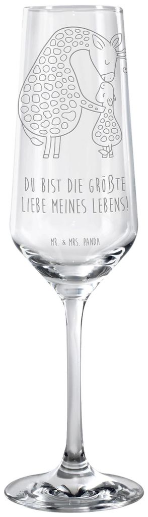 Mr. & Mrs. Panda Sektkelch Giraffe Kind - Transparent - Geschenk, Champagnerglas, Sohn, Sektglas, Mutter, Mama, Lieblingsmensch, Tochter, Trinkglas...