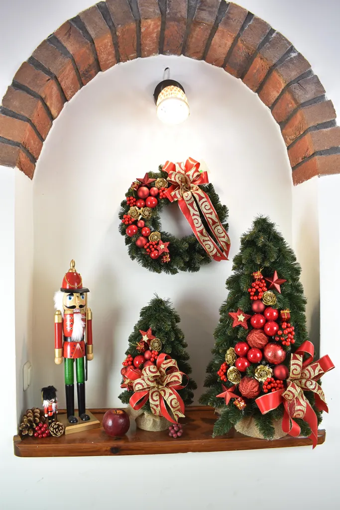 Décoration de Noël Rouge Faite Main 60 cm PINUS COMPANY Design Unique