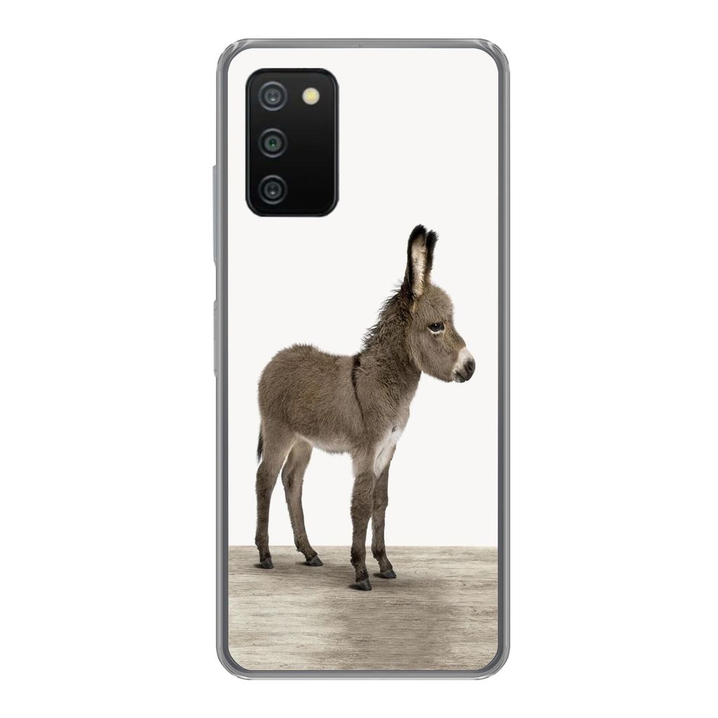 MuchoWow Handyhülle Schutzhülle Hülle für Samsung Galaxy A03s Esel - Tiere - Kinder - Niedlich - Mädchen - Jungen Silikon Softcase Handy Hü...